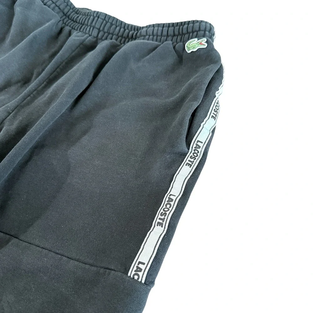 Lacoste Sweat Shorts Mens US Small / FR 3 Pre-Owned Black Gator Side Tape Logo